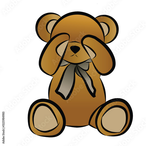 very cute bear is closing his eyes