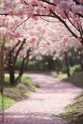 pink cherry blossom, Generative AI	