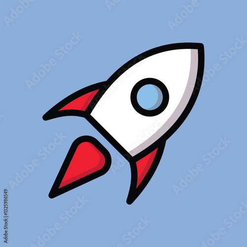 rocket superior icons flat design