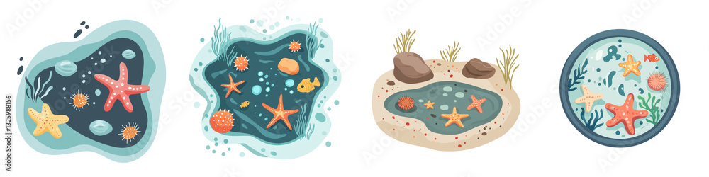 Vibrant underwater seascape with a diverse array of marine life including colorful coral reef starfish shells and lush kelp against a tranquil calm backdrop Vibrant underwater seascape with a diverse array of marine life including colorful coral reef starfish shells and lush kelp against a tranquil calm backdrop
