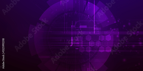 2d illustration Abstract futuristic electronic circuit technology background
