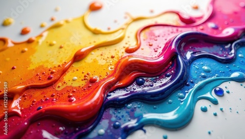 Melting paint creates a colorful abstract canvas , swirl, seamless