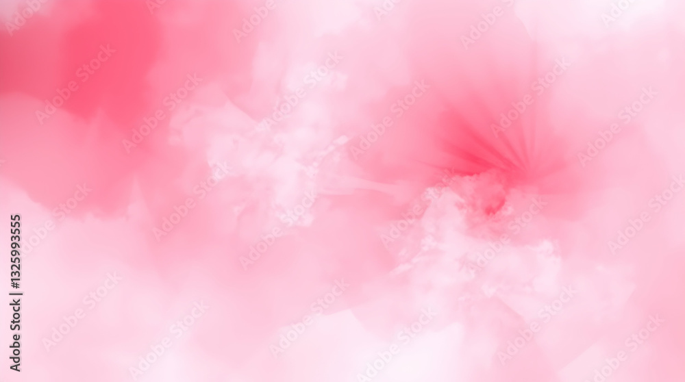 Fototapeta premium A soft pink background with a watercolor-like texture and a burst of deeper pink light.
