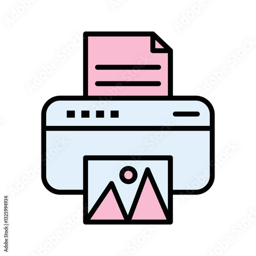Photo Printer Vector Icon