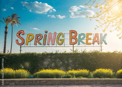 Spring Break Colorful Foam Letters. Several bold multicolored letters build the term spring break