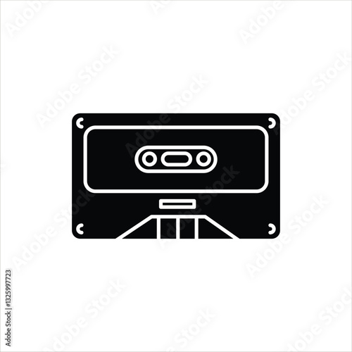 Icon Retro Cassette icon Black White Color