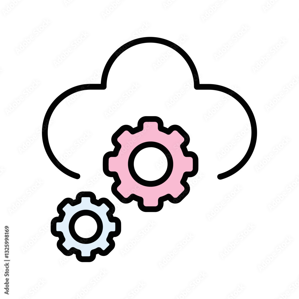 Cloud Orchestration Vector Icon Cloud Orchestration Vector Icon