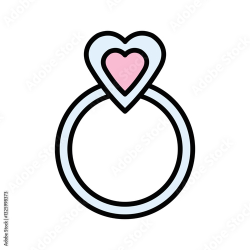 Heart Shaped Ring Vector Icon