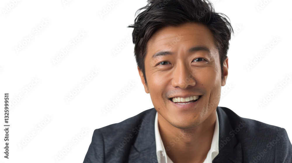 Smiling asian businessman with transparent background Smiling asian businessman with transparent background
