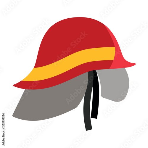 Firefighter helmet. Emergency care concept. Isolated flat vector illustration. Logo, icon.