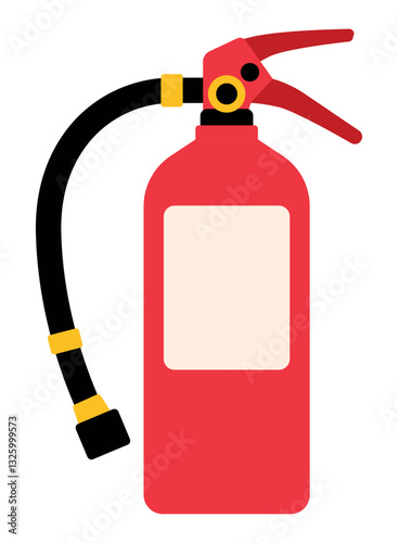 Fire extinguisher. Firefighter, emergency aid concept. Flat vector illustration. Logo, icon, design element