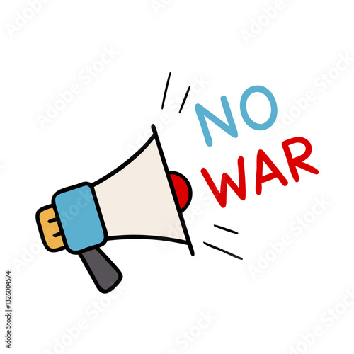 No war protest megaphone illustration