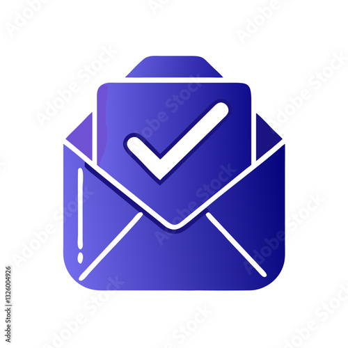 Blue envelope with check mark icon