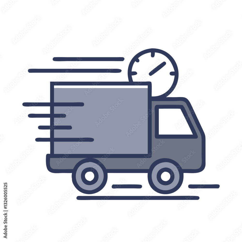 Express shipping truck with motion lines Express shipping truck with motion lines