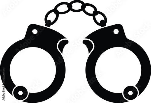 handcuff silhouette vector art, handcuff icon vector illustration