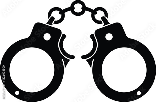 handcuff silhouette vector art, handcuff icon vector illustration