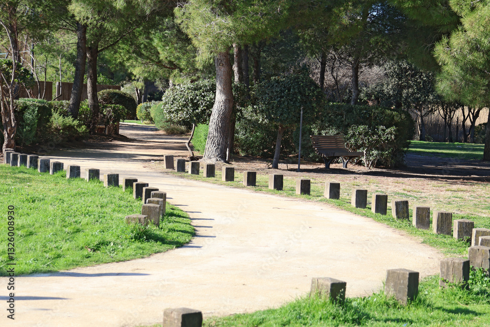 passage délimité dans ce parcours sous bois