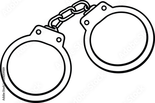 handcuff line art vector, handcuff icon outline 
