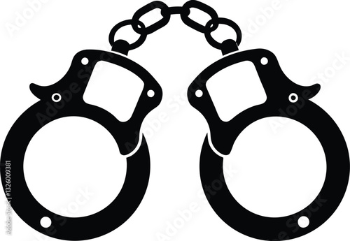 handcuff silhouette vector art, handcuff icon vector illustration