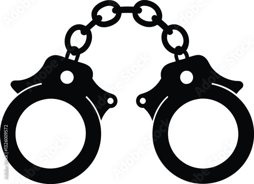 handcuff silhouette vector art, handcuff icon vector illustration