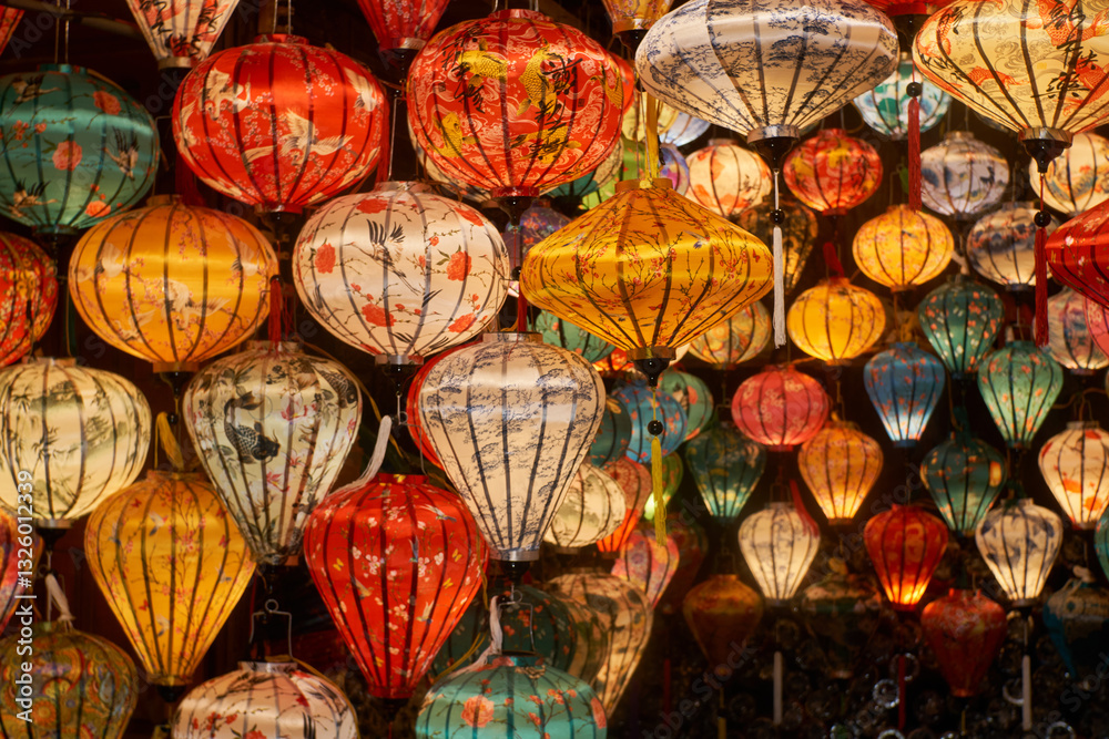 Fototapeta premium Colorful lanterns in Hoi An ancient town at night