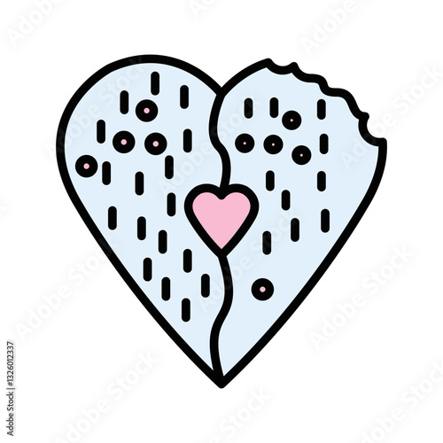 Heart shaped cookies Vector Icon