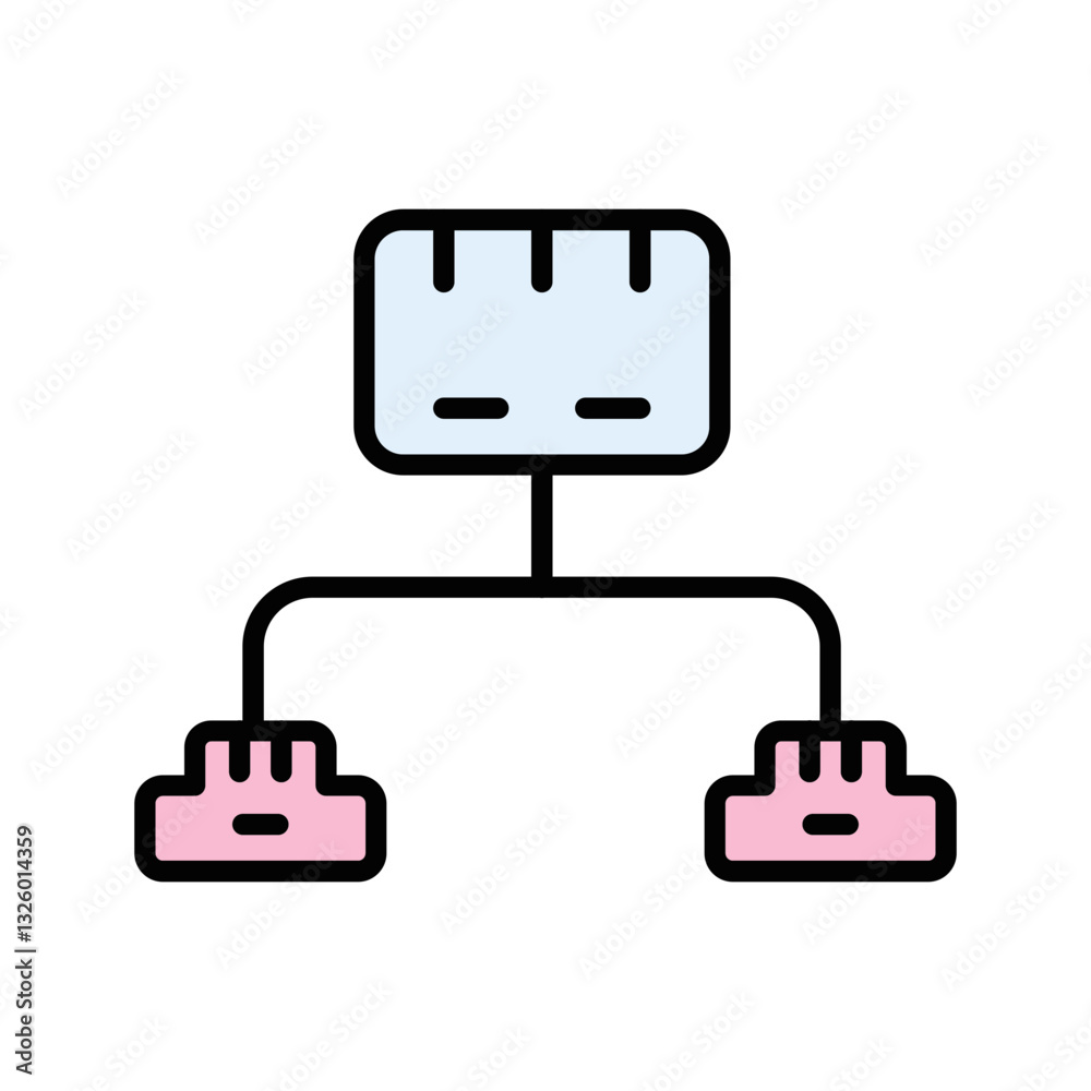 Ethernet Switch Vector Icon Ethernet Switch Vector Icon