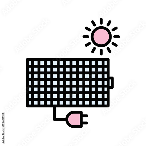 Solar panel charger Vector Icon