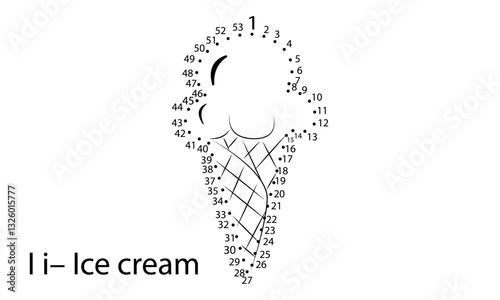 раскраска Ice cream ABC Connect the Dots Coloring Pages – Fun & Educational Printable Activity for Kids