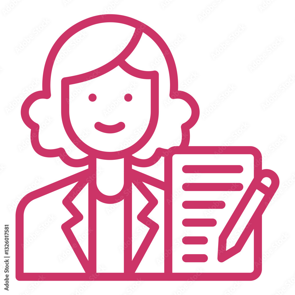 Vector Design Author Female Icon Style Vector Design Author Female Icon Style