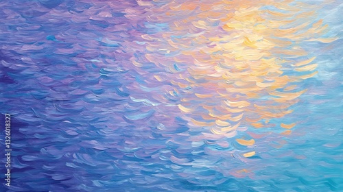 Rippled twilight streaks in aquamarine and shimmering lavender plain background