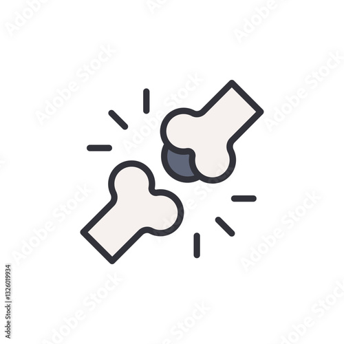 Prosthetic bone colored icons, minimalist vector illustration ,simple transparent graphic element .Isolated on white background