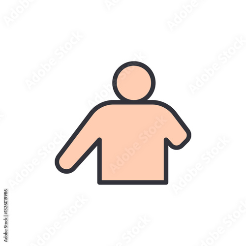 Cutting arm colored icons, minimalist vector illustration ,simple transparent graphic element .Isolated on white background