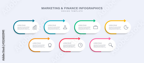 7 steps or options vector infographic design template for business presentations