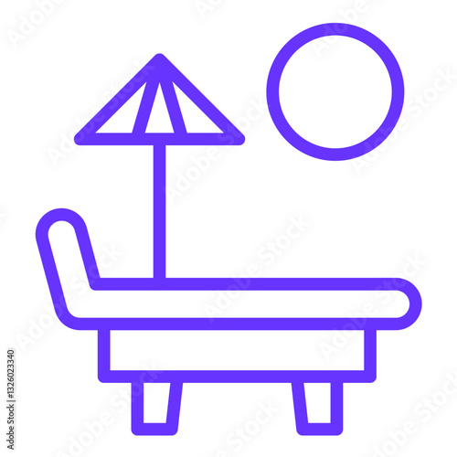 Vector Design Sun Bed Icon Style