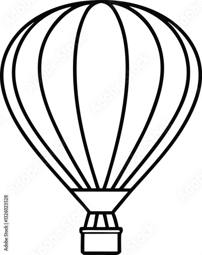 Hot Air Balloon line art, Hot Air Balloon  vector and illustration