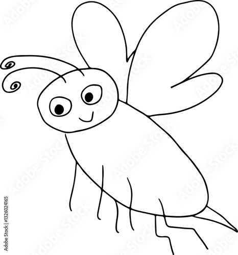 funny flying insect with antennae and an awl on its abdomen