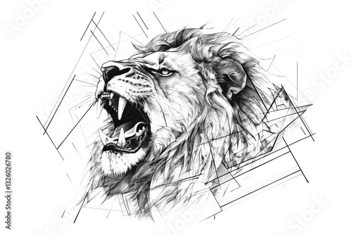 Majestic Lion Portrait - Powerful Graphic Design