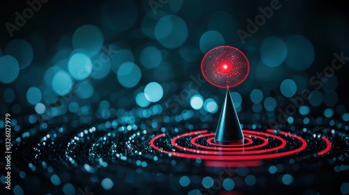 Radar like Target Icons A radar dish rotating and scanning the sky, representing air traffic control, weather monitoring, and long range detection.