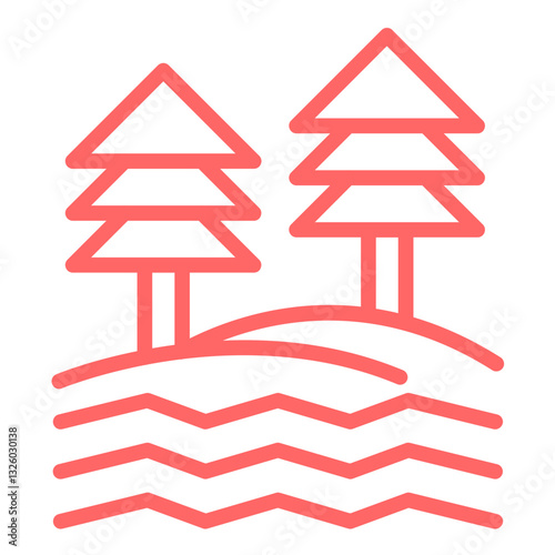 Vector Design Lake Icon Style