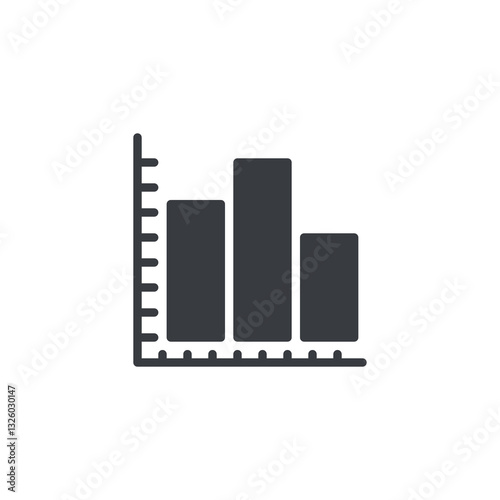 A bar chart with minimized waste sections vector icon