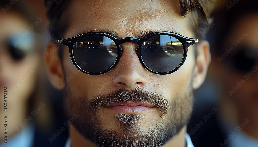 Close-up of man wearing sunglasses Close-up of man wearing sunglasses