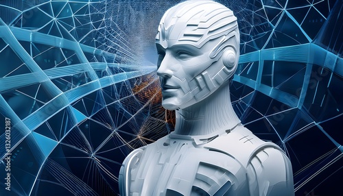 Digital Deity: A Sculpted Vision of AI Ascension