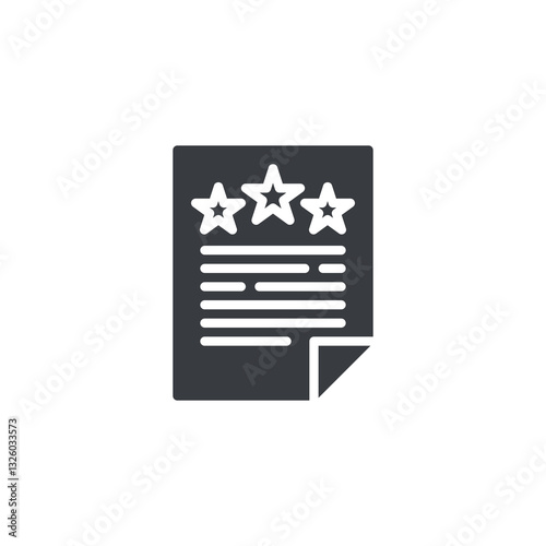 Document with a star rating vector icon