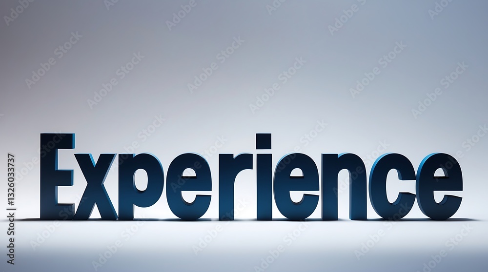 Large three-dimensional text spelling experience against a subtle gradient background Large three-dimensional text spelling experience against a subtle gradient background