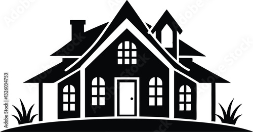 House silhouette vector, home icon symbol, house black vector silhouette