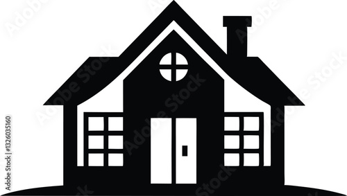 House silhouette vector, home icon symbol, house black vector silhouette