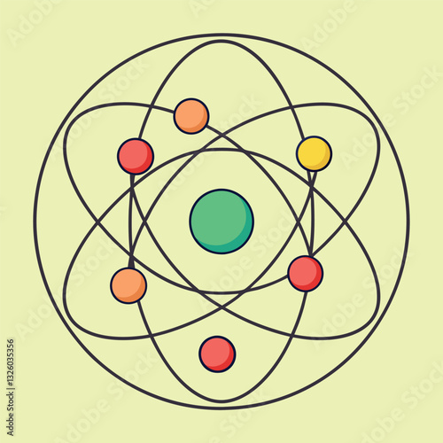 Atomic structure of an molecule.