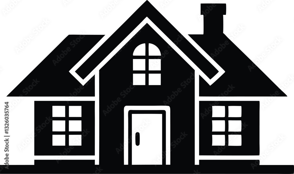 House silhouette vector, home icon symbol, house black vector silhouette House silhouette vector, home icon symbol, house black vector silhouette