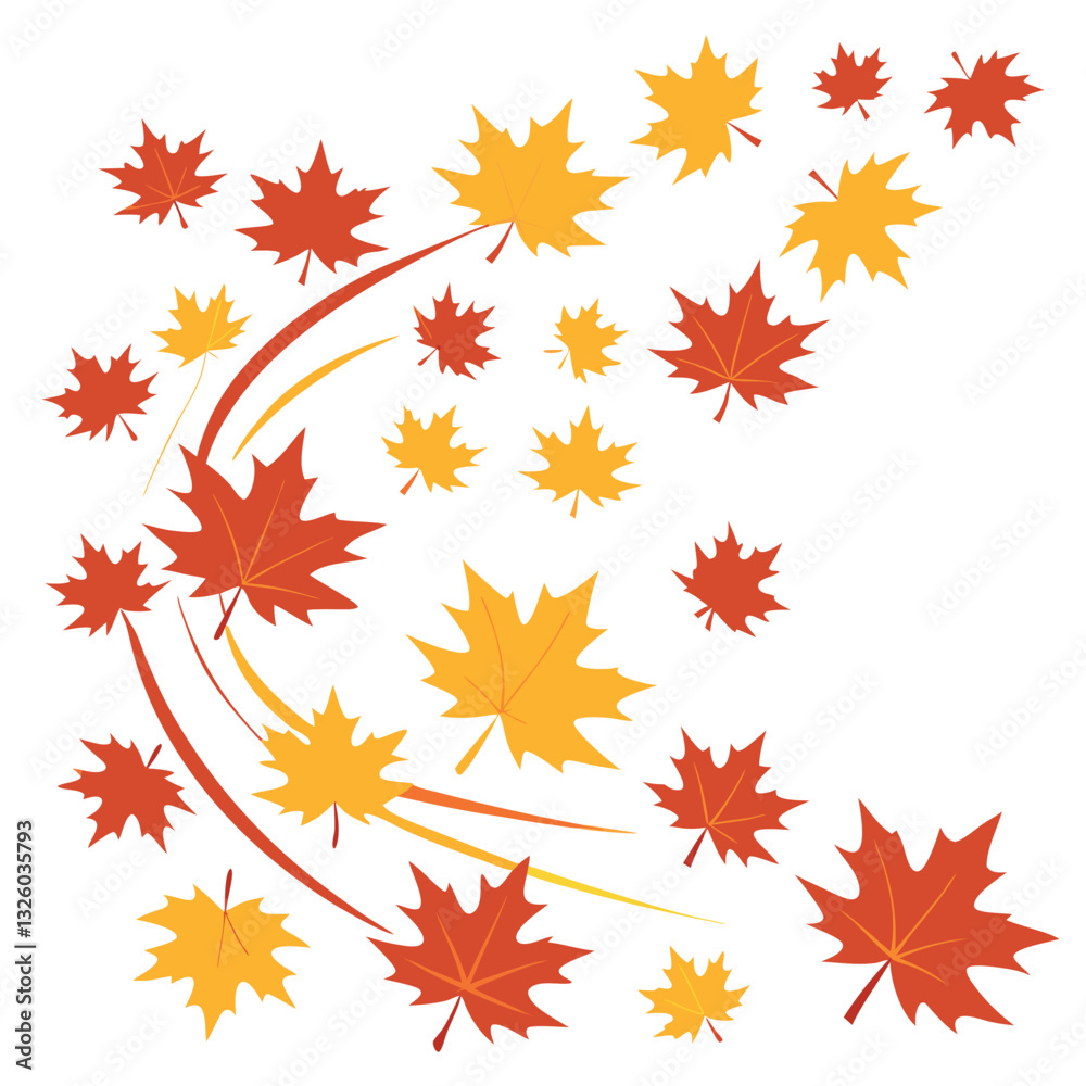 Autumn leaves falling abstract vector design. Autumn leaves falling abstract vector design.
